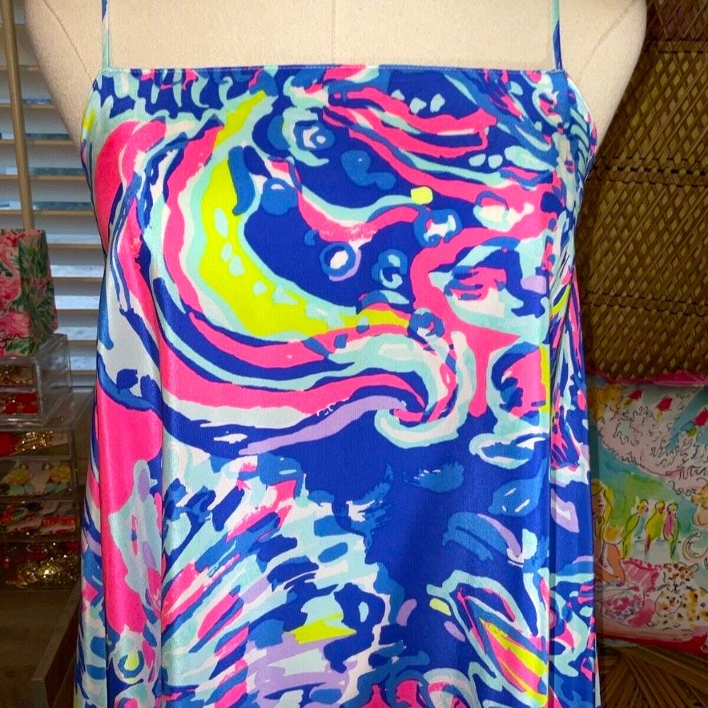 Lilly Pulitzer NWT 🦄 Kimi Silk Dress 🦄 Coastal Retreat Size XXS Holy Grail! - Picture 13 of 15
